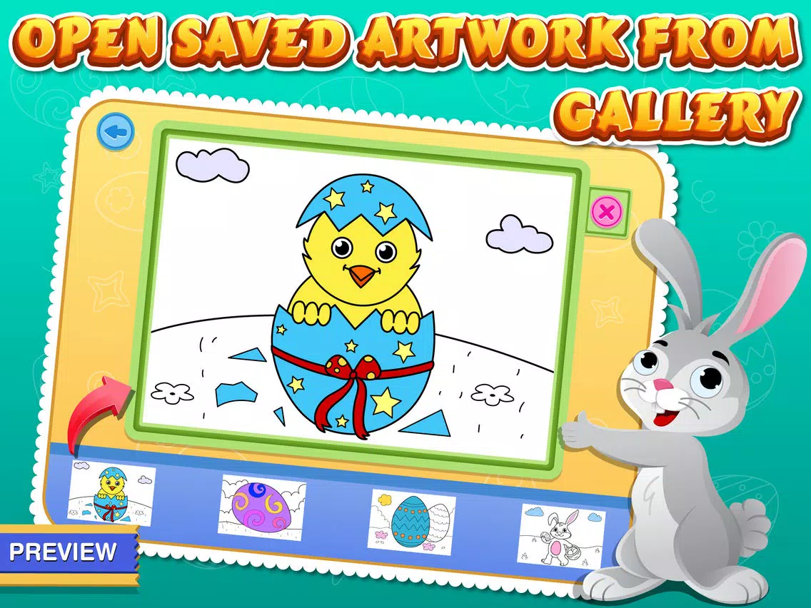 Easter Coloring Free : Paint the Eggs, rabbits and chickens iPad Screenshots