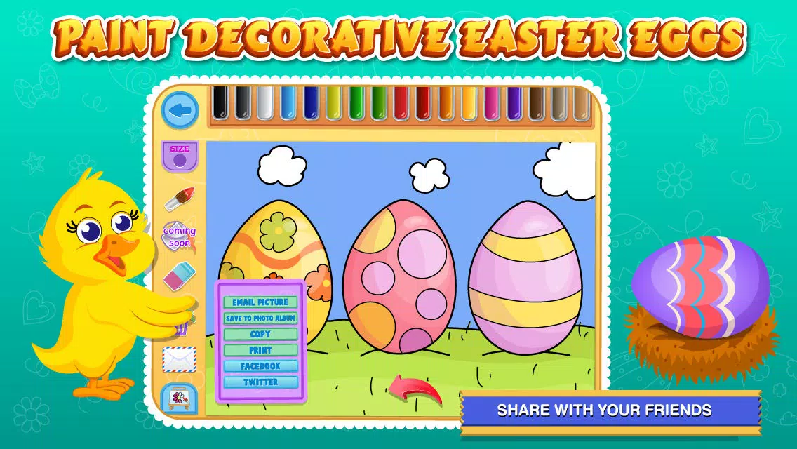 Easter Coloring Free : Paint the Eggs, rabbits and chickens Screenshots