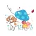 Autumn of Cavalier Dog Sticker