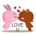 Bear and Rabbit Love LoveMoji