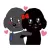 Black Poodle Dog and Friends Emoji Sticker