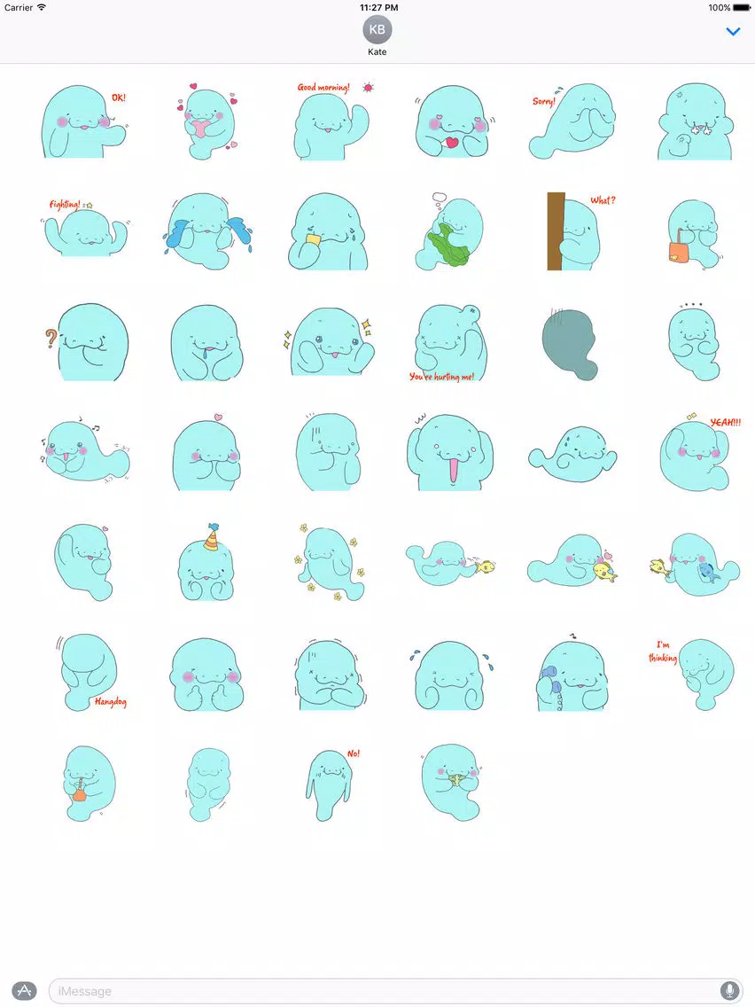 Shy Manatee Emoji Sticker iPad Screenshots