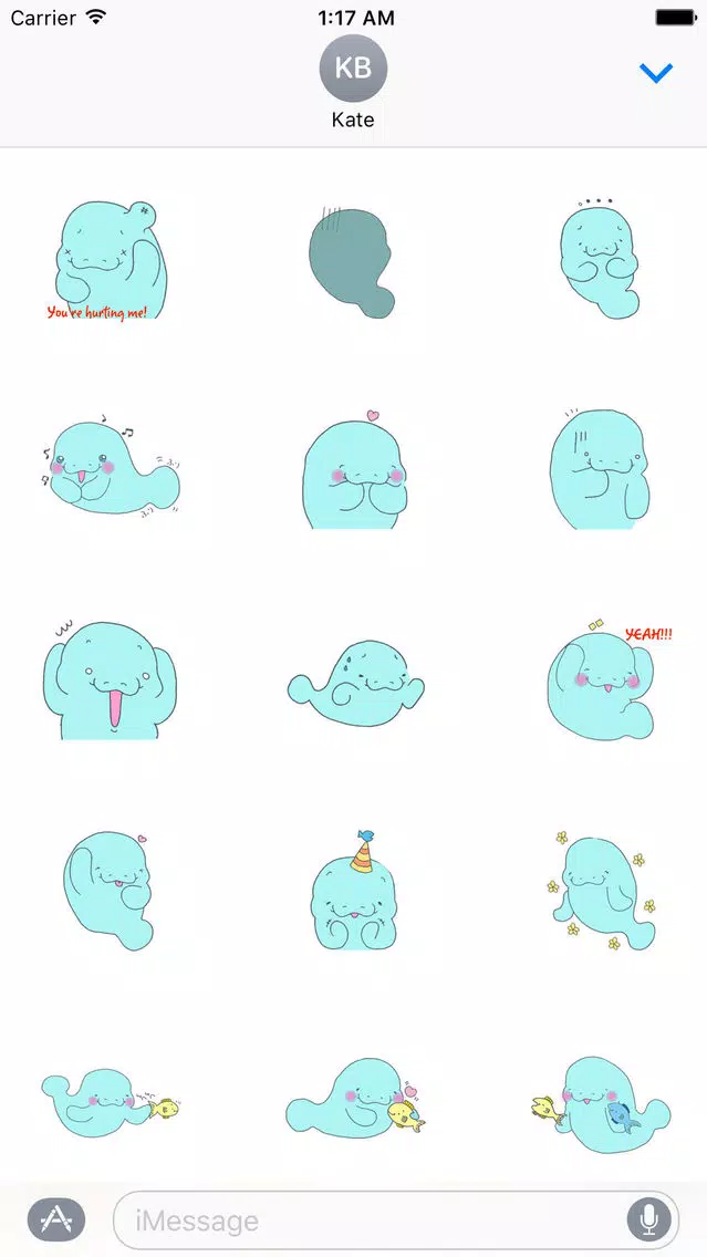 Shy Manatee Emoji Sticker Screenshots