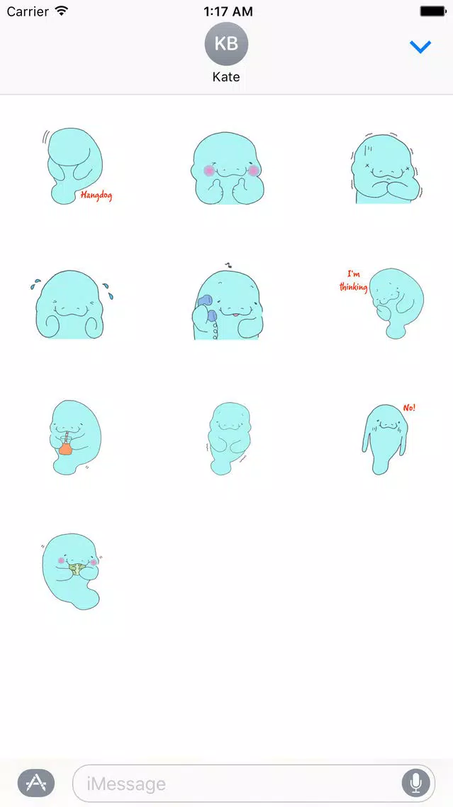 Shy Manatee Emoji Sticker Screenshots