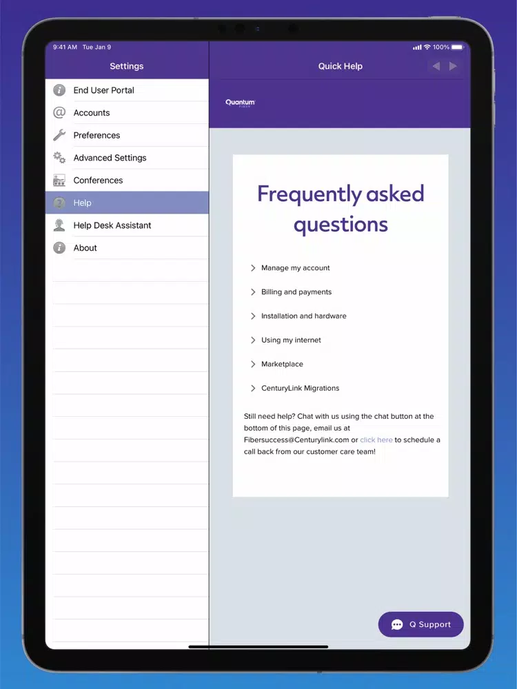 Quantum Fiber Connected Voice iPad Screenshots