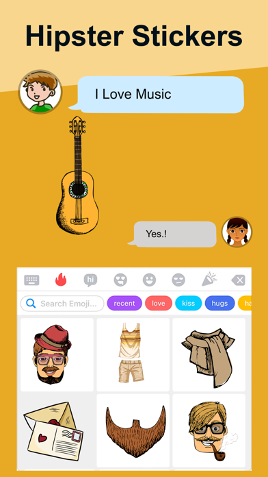 Hipster Stickers for iMessage Screenshots