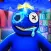 Rainbow blue friends running