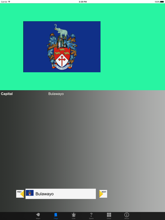 Zimbabwe Province Maps, Flags and Capitals iPad Screenshots