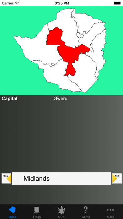 Zimbabwe Province Maps, Flags and Capitals Screenshots
