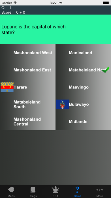 Zimbabwe Province Maps, Flags and Capitals Screenshots
