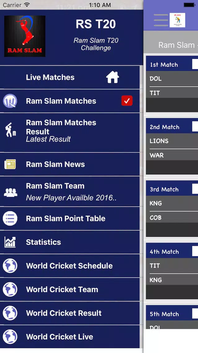 Ram Slam Version T20 - Schedule,Live Score,Today Matches Screenshots