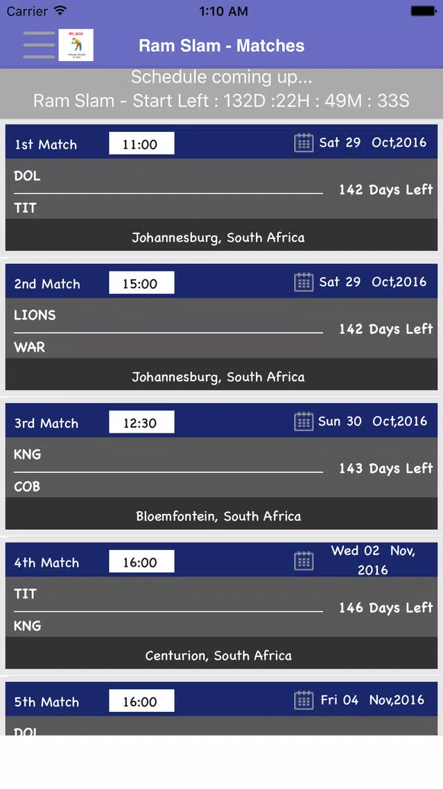Ram Slam Version T20 - Schedule,Live Score,Today Matches Screenshots