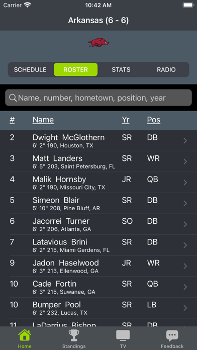 Arkansas Football Schedules Screenshots
