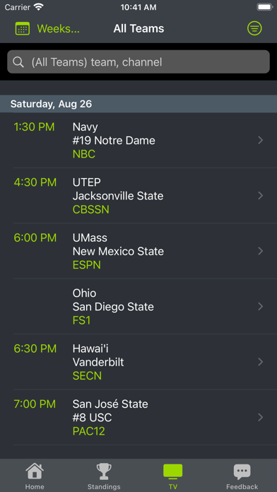 Arkansas Football Schedules Screenshots