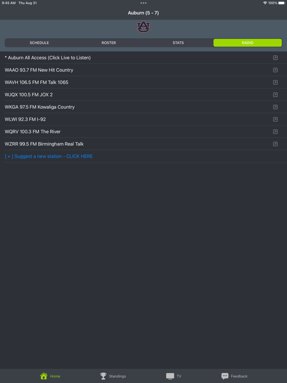 Auburn Football iPad Screenshots