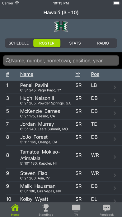 Hawaii Football Schedules Screenshots