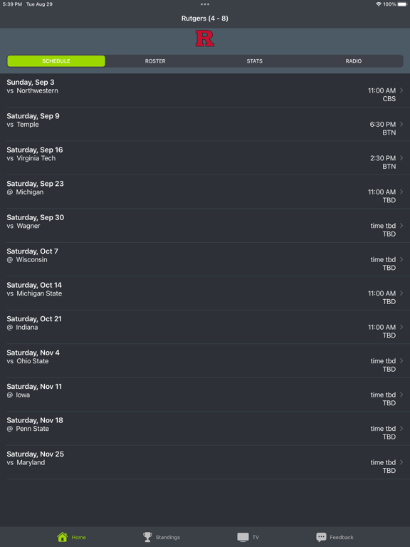 New Brunswick Football iPad Screenshots