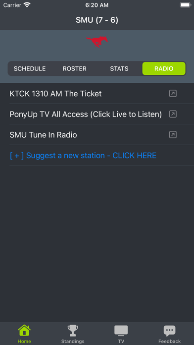 SMU Football Schedules Screenshots