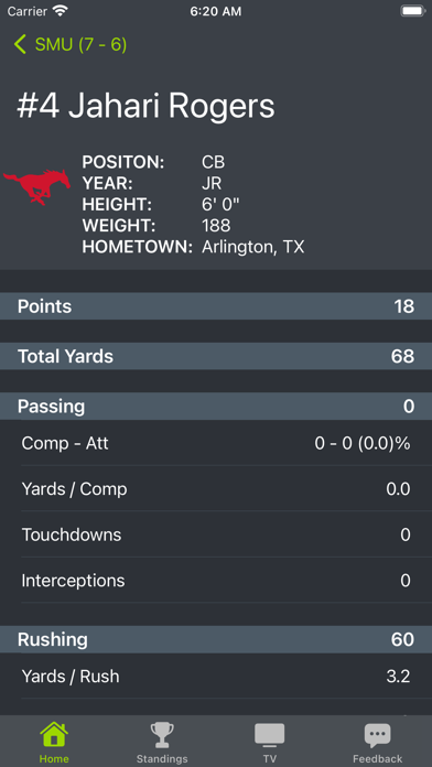 SMU Football Schedules Screenshots