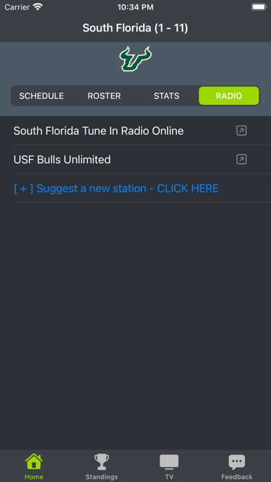 Tampa Bay Region Football App Screenshots