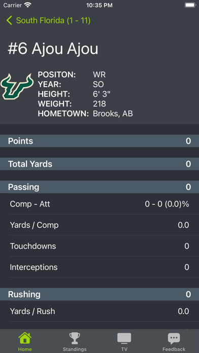 Tampa Bay Region Football App Screenshots