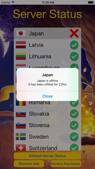 Tangkapan layar Server Status For Pokémon GO