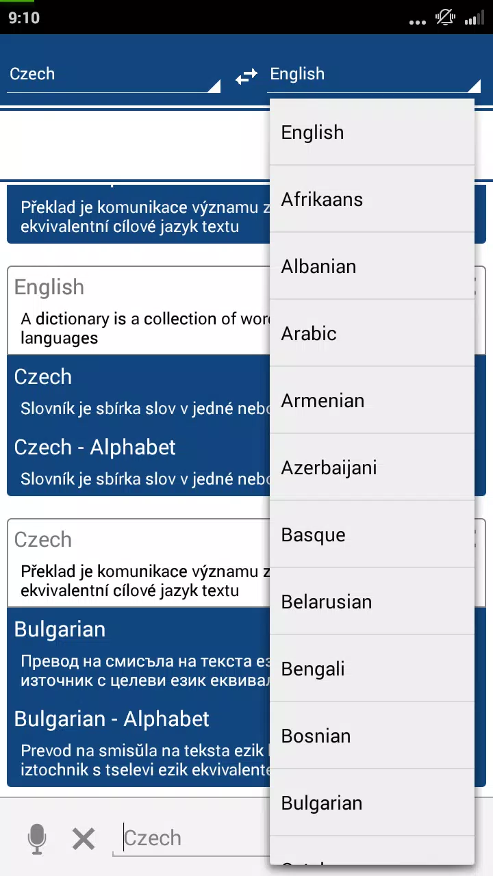 Czech Dictionary Translator Screenshots