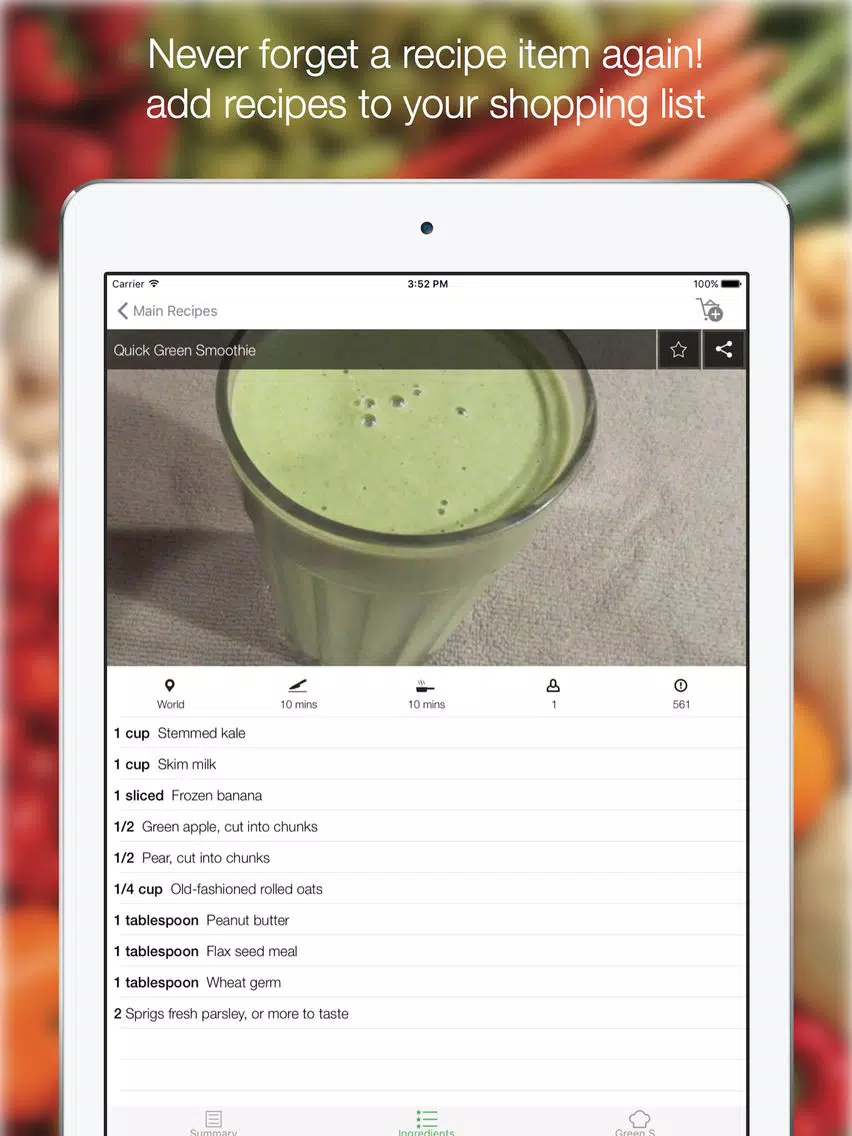 Green Smoothie Recipes - Find All Delicious Recipes iPad 应用截图