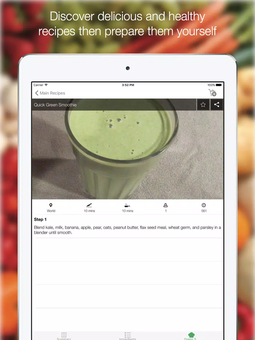 Green Smoothie Recipes - Find All Delicious Recipes iPad 应用截图