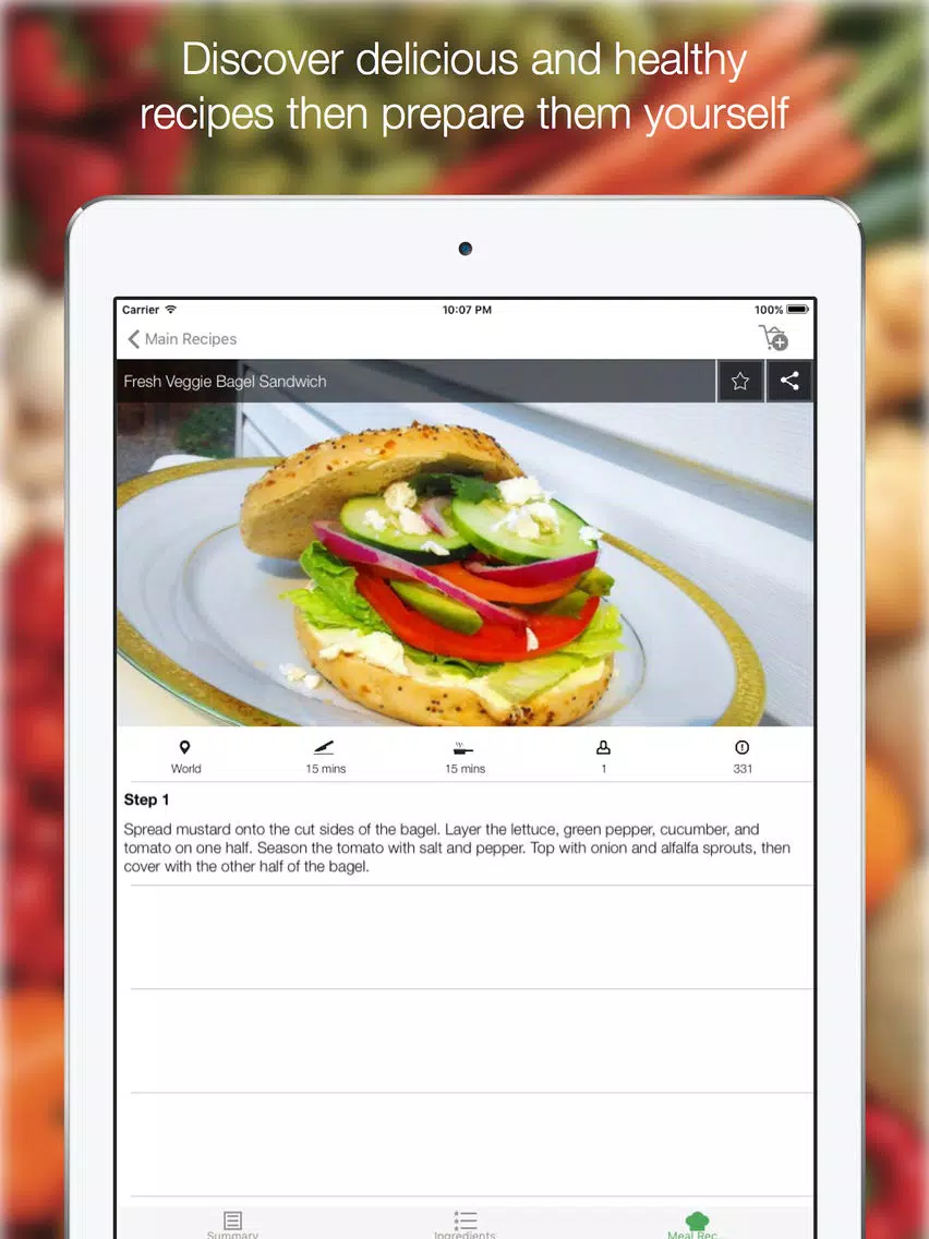 Meal Recipes - Find All The Delicious Recpies - Sandwich and Health Meal Recipes iPad Screenshots