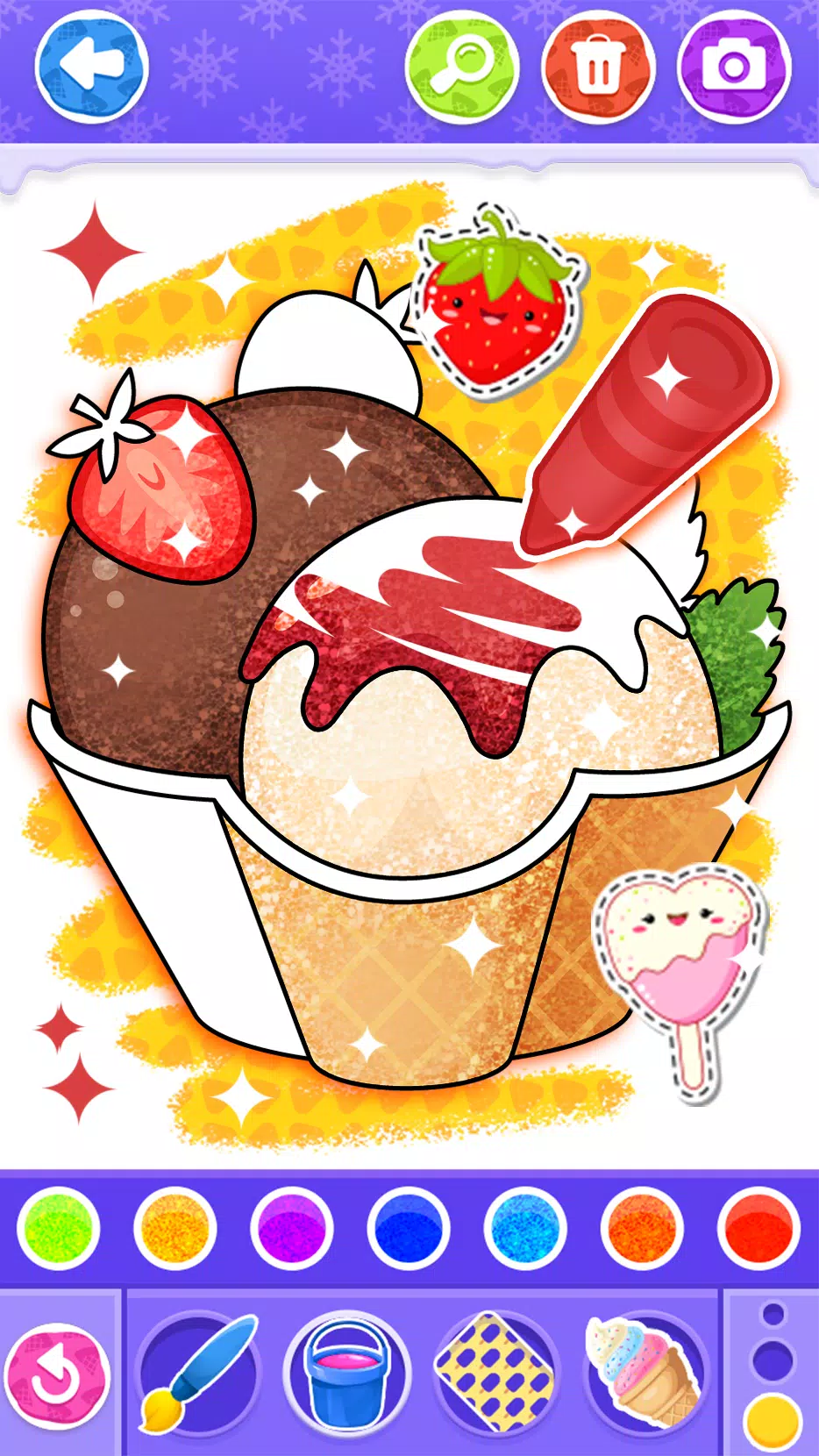 Glitter Ice Cream Coloring Screenshots