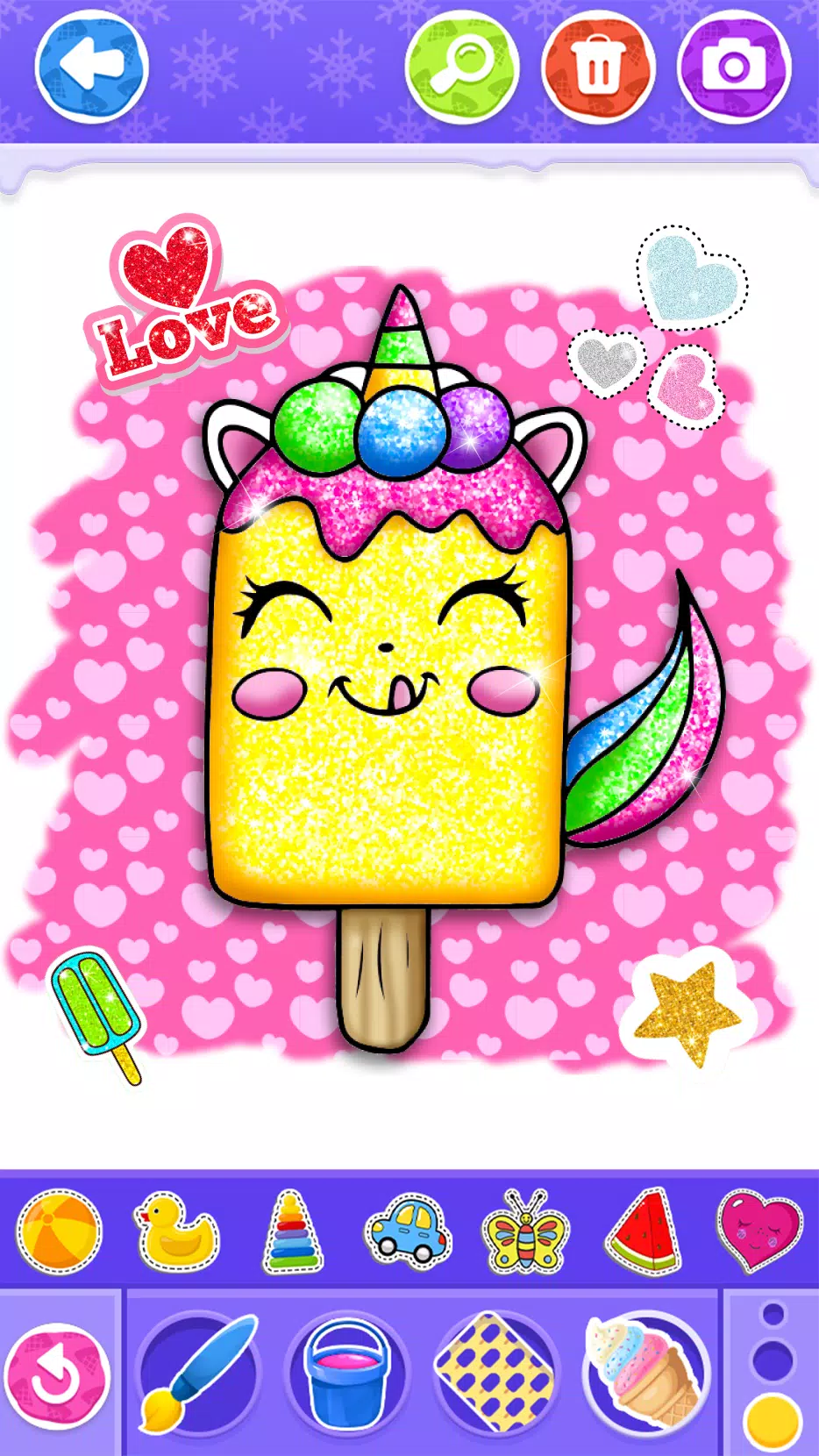 Glitter Ice Cream Coloring Screenshots