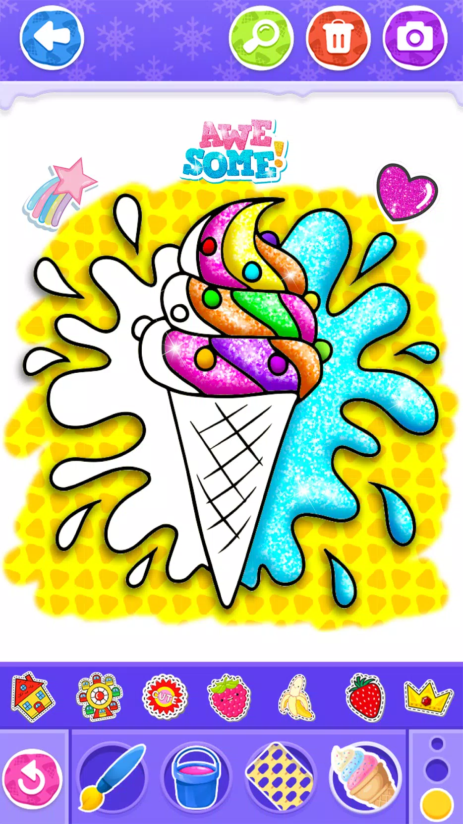 Glitter Ice Cream Coloring Screenshots