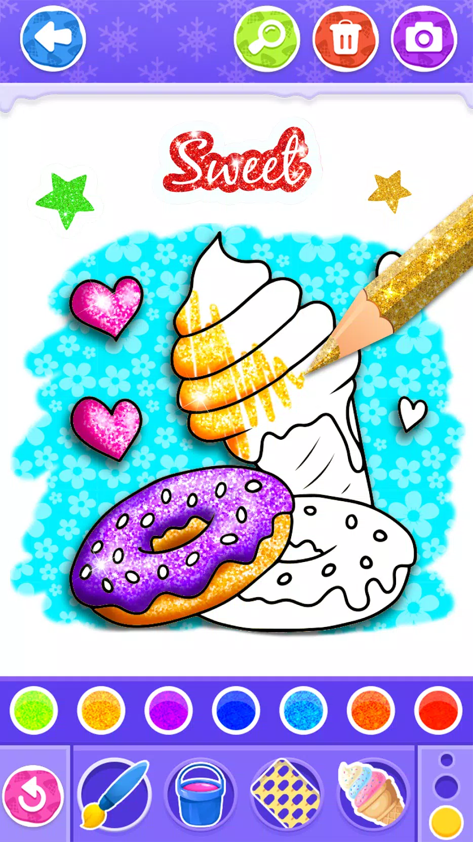 Glitter Ice Cream Coloring Screenshots