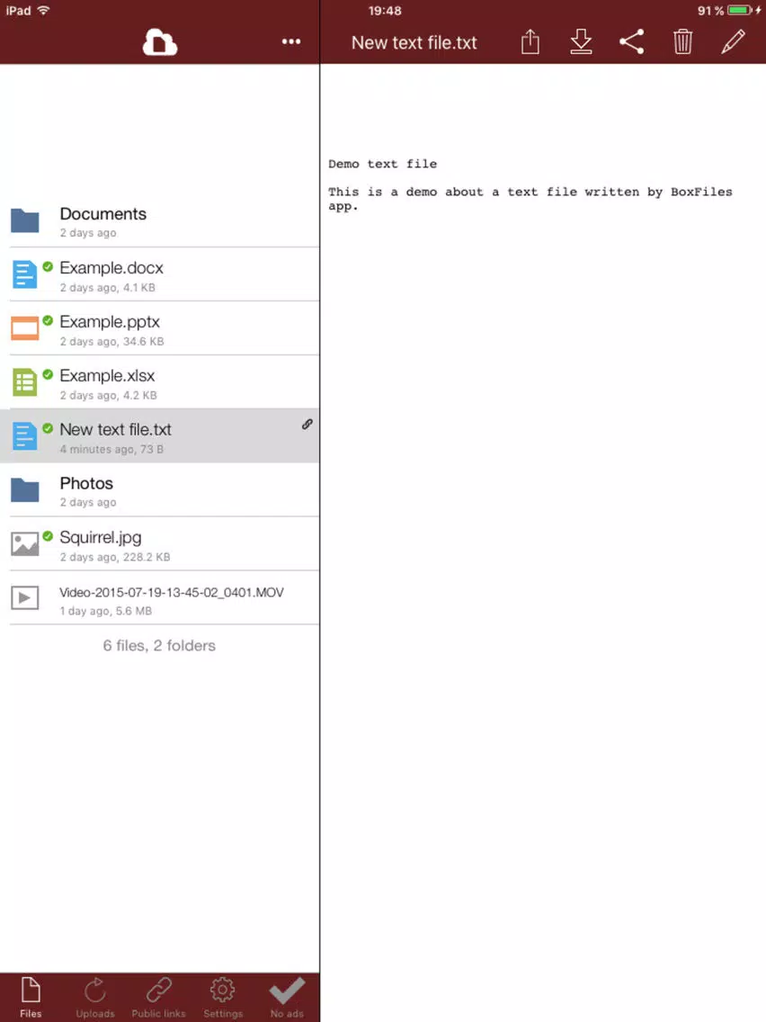 BoxFiles store & share files iPad Screenshots