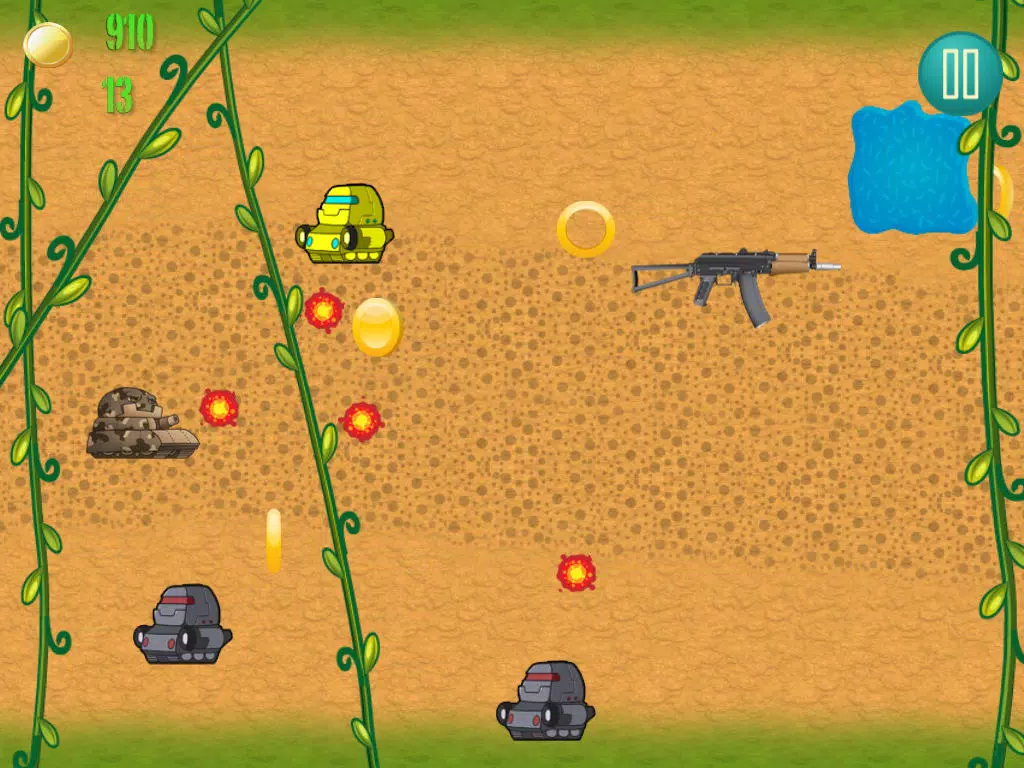 Tangkapan skrin Tiny Tank Battle Warfare Games - War Tanks Gunner Game iPad 