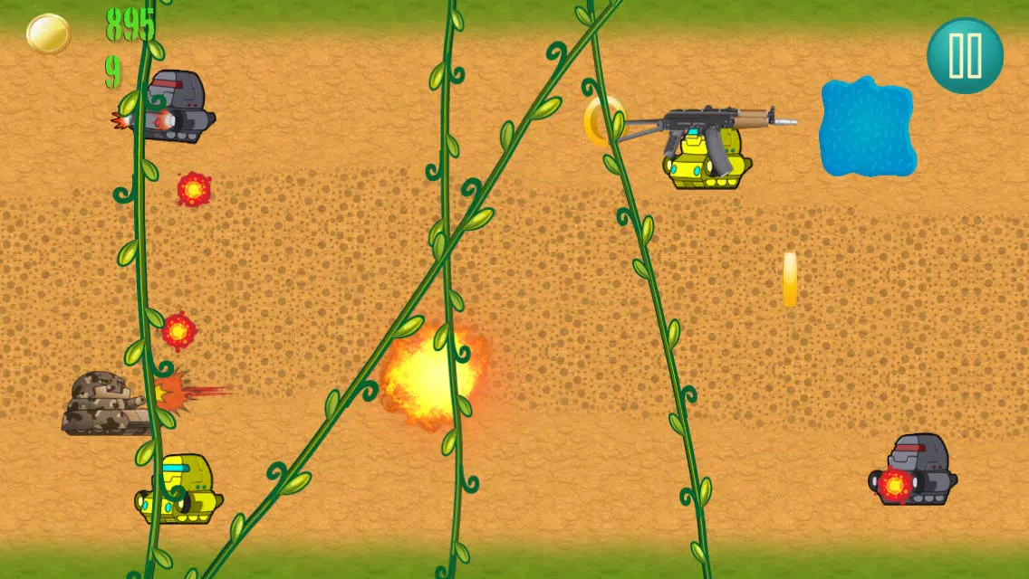 Tangkapan skrin Tiny Tank Battle Warfare Games - War Tanks Gunner Game