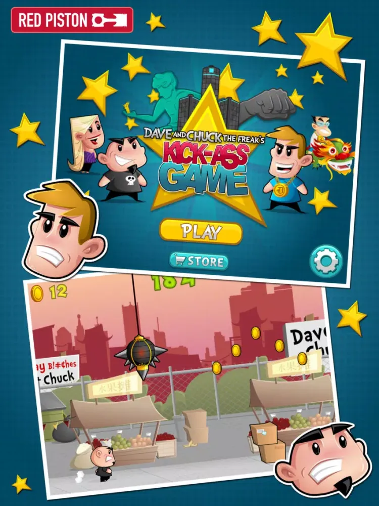 ภาพหน้าจอของ Dave And Chuck The Freak's Kick-Ass Game iPad 