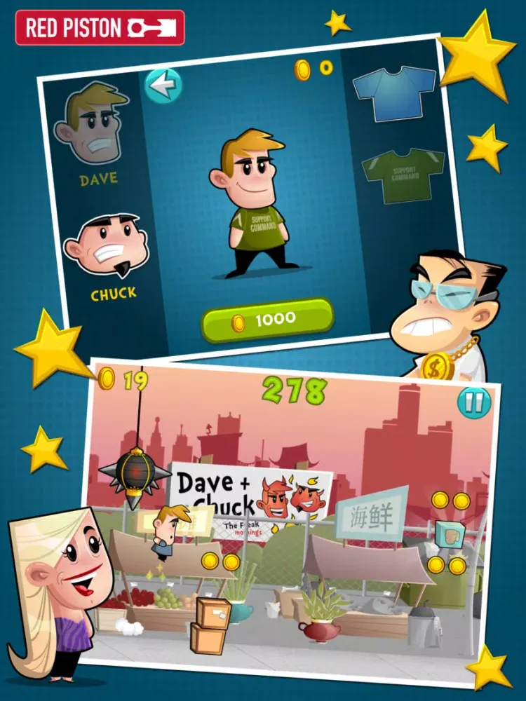 ภาพหน้าจอของ Dave And Chuck The Freak's Kick-Ass Game iPad 