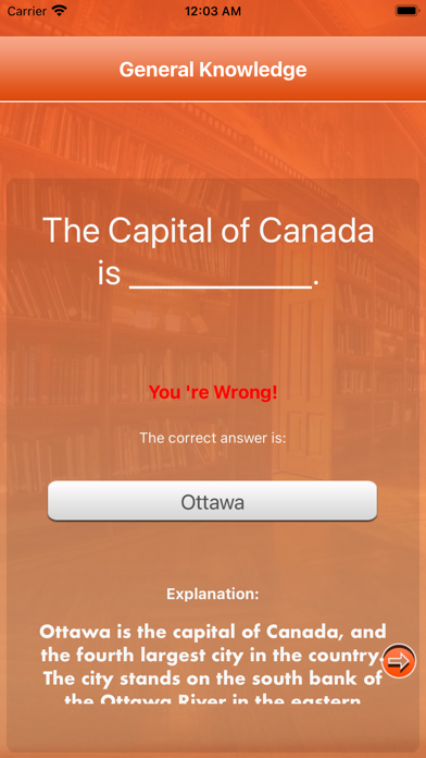 Capturas de tela do Genius GK Quiz Application
