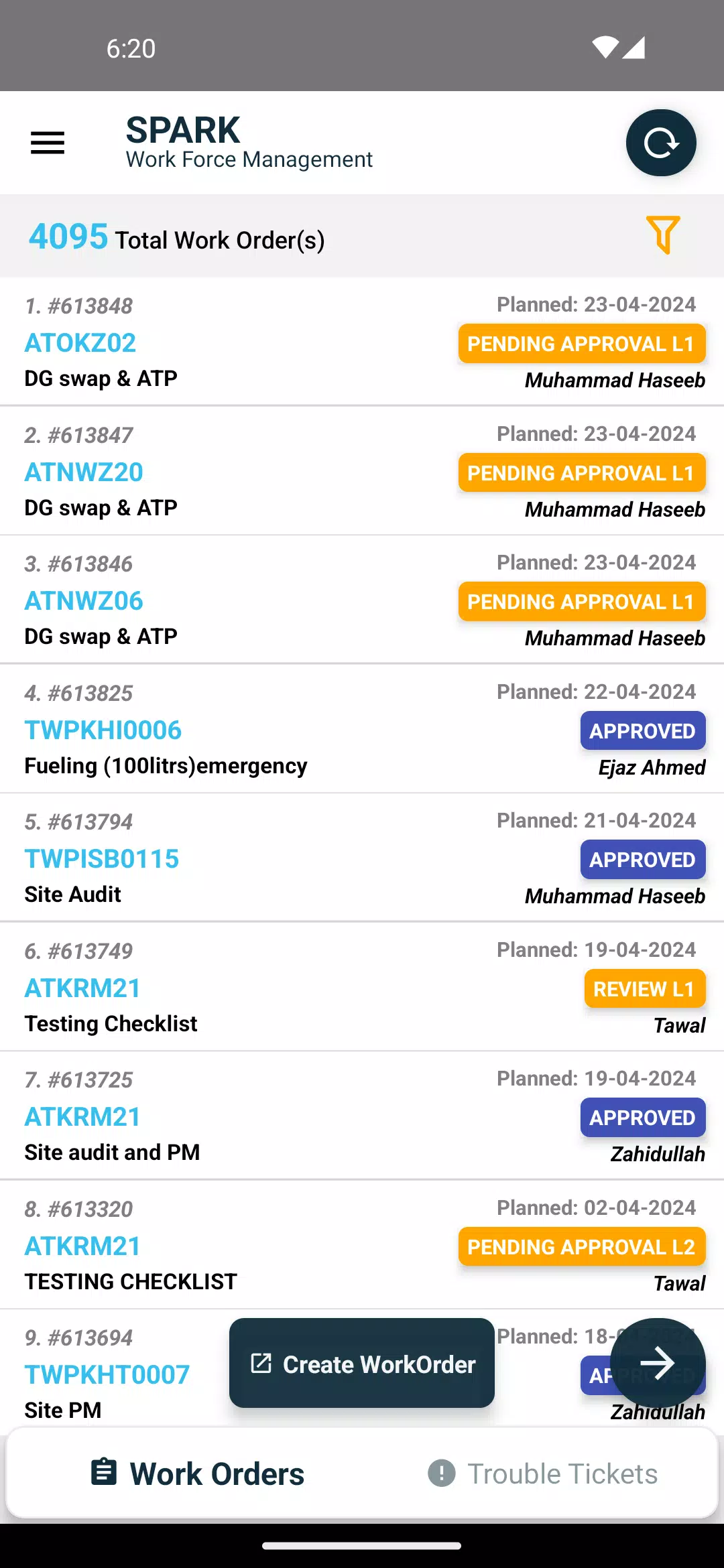 Spark-WFM Screenshots