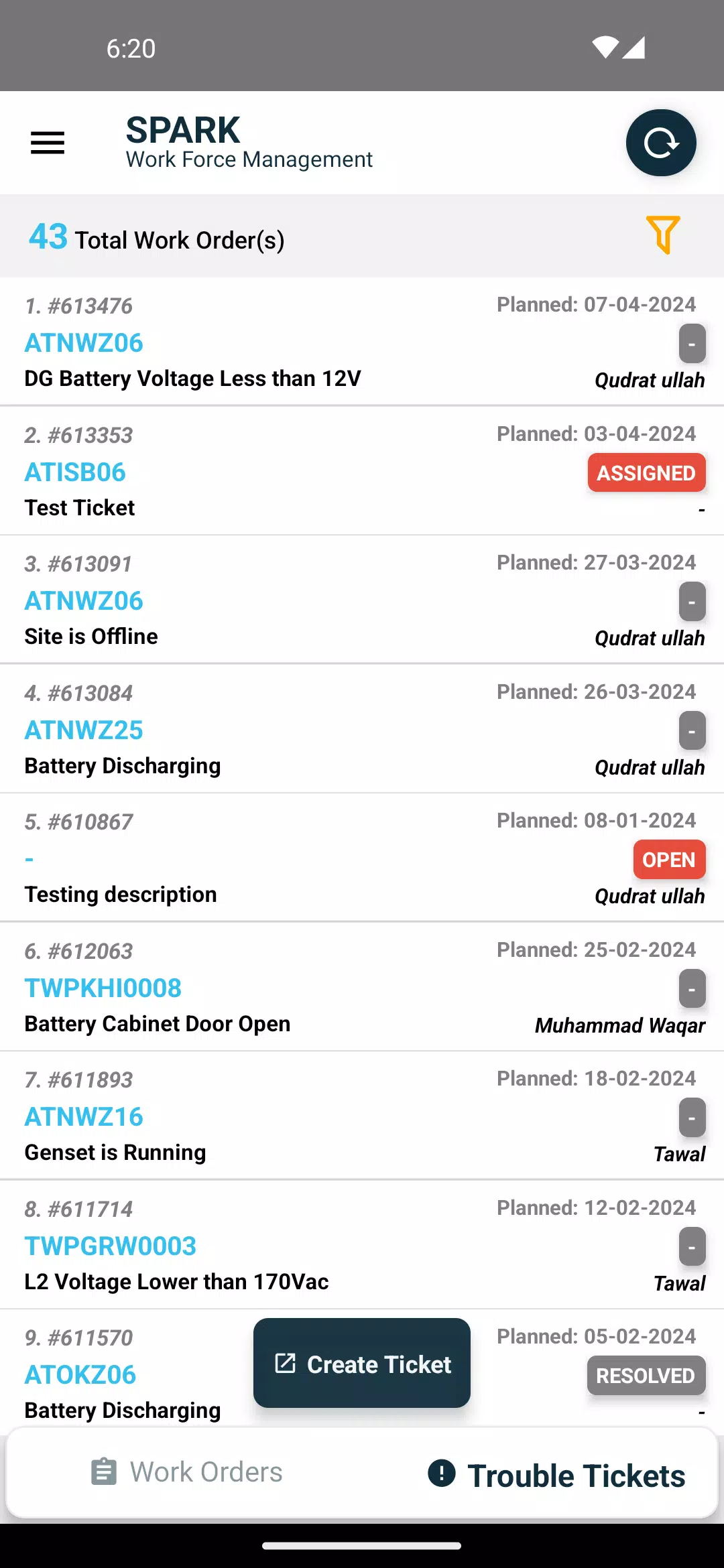 Spark-WFM Screenshots