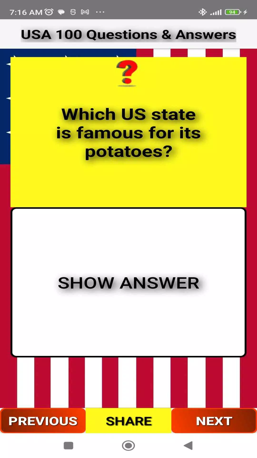 USA 100 Questions and Answers Screenshots