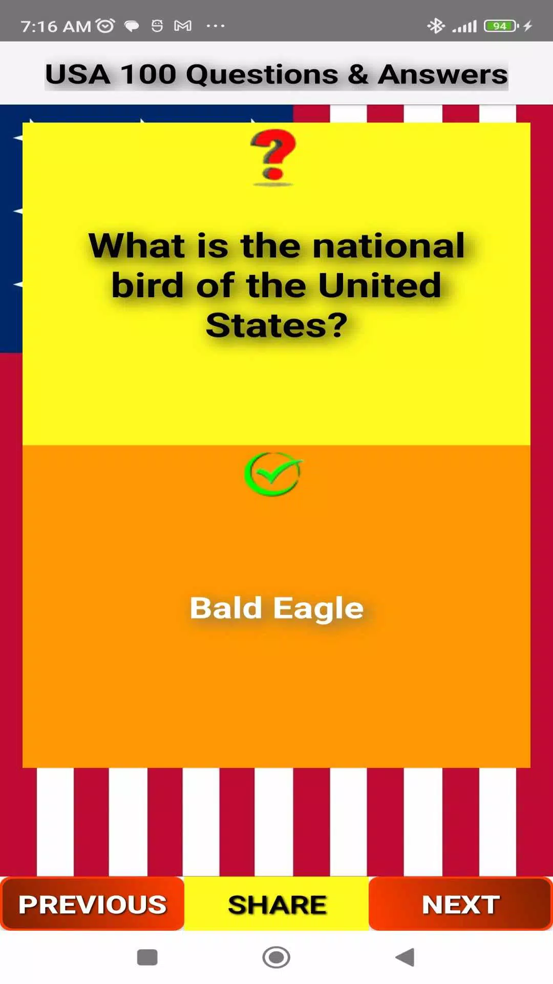 USA 100 Questions and Answers Screenshots