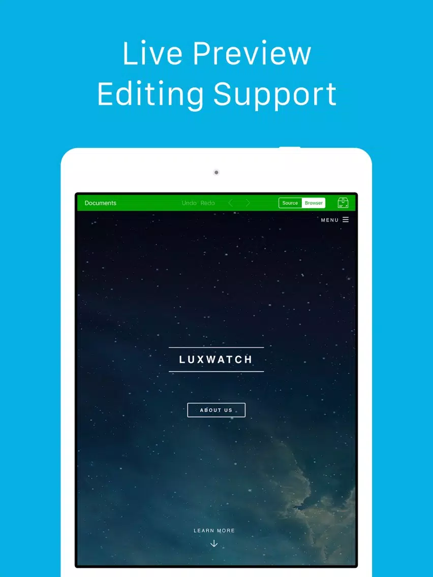 HTML Studio iPad Screenshots