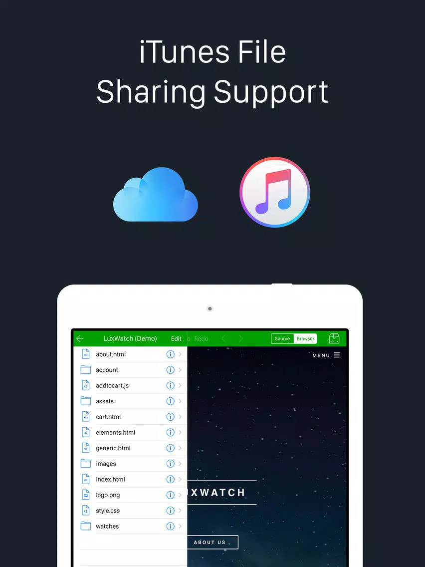 HTML Studio iPad Screenshots