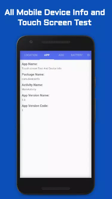 Touch Screen and Device Info Screenshots