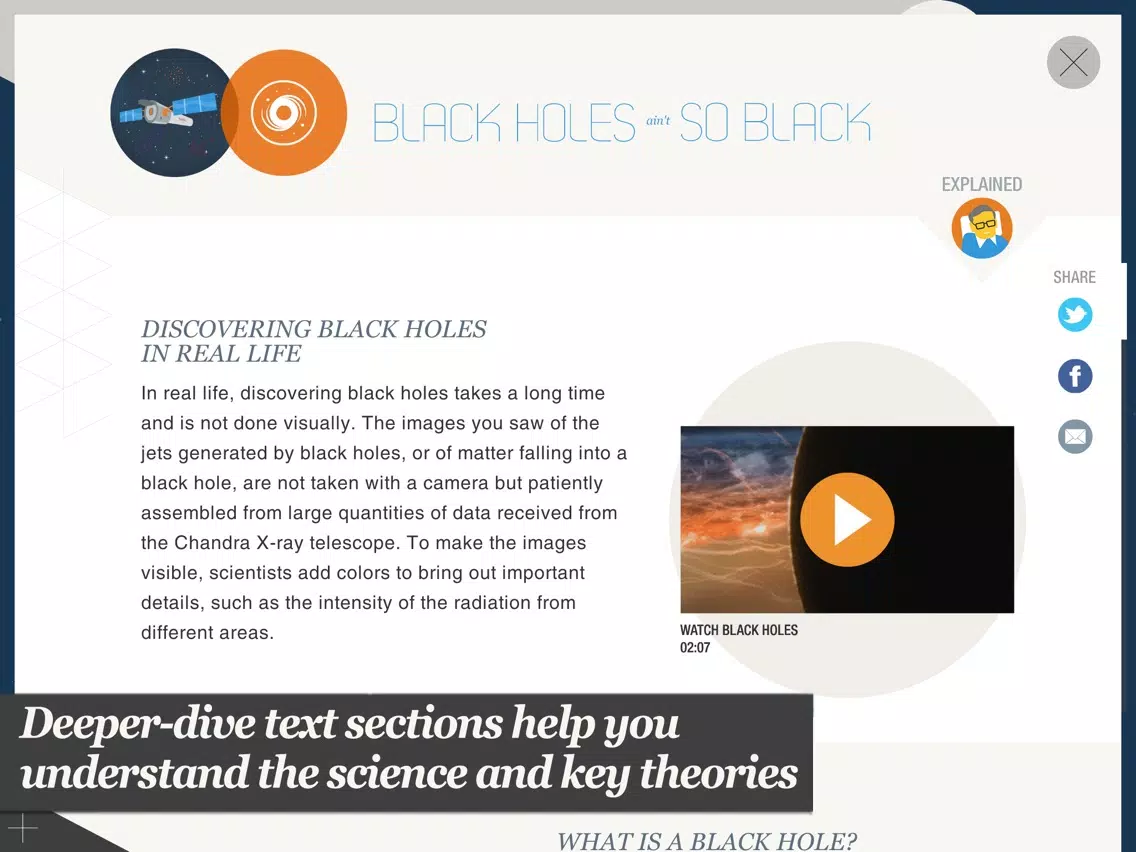 Stephen Hawking's Snapshots of the Universe iPad Screenshots