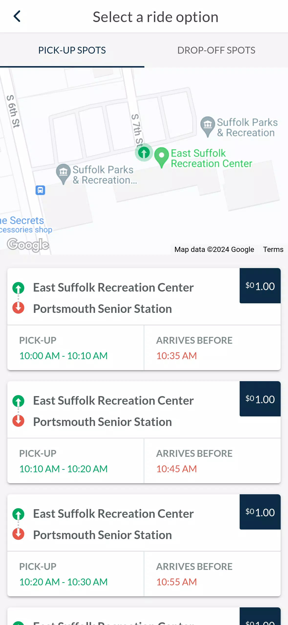 Senior Services I-RIDE Screenshots