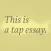 Fish: a tap essay